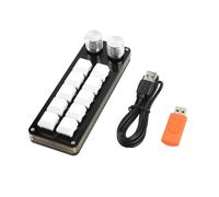 10 Keys RGB Programmable Keyboard with 2 Knob Function Programming Macro Portable Macropad for Office and Gaming Needs Multicolor