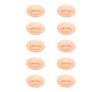 10 labios de práctica, boca abierta, silicona 3D, labios falsos para entrenamiento semipermanente (beige claro)