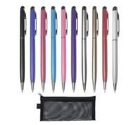 10 lápices capacitivos táctiles con 1 funda, lápiz capacitivo 2 en 1 y lápiz capacitivo con tinta negra para smartphones, tabletas y papel