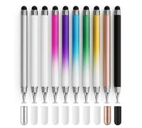 10 Lápices Táctiles Capacitivos, Lápiz Táctil para Tablet 2 en 1 para Smartphones, Puntero para Tablet Lenovo, Tablets, con Doble Punta, sin Batería, Lápiz Táctil Switch, 9 Colores, 12,5 cm