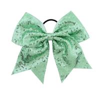 10 lazos de cola caballo con lentejuelas brillantes for niñas, grandes y, for animadoras, elásticos for el cabello Para Mujer(Light green)