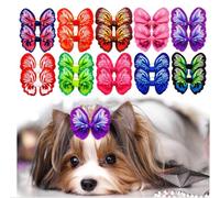 10 lazos para el pelo para perros pequeños, lazos para el pelo de mascotas, cachorros, gatos, hermosos lazos de mariposa, accesorios para el pelo de mascotas, accesorios para el pelo de moño para
