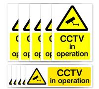 10 letreros de advertencia de vinilo autoadhesivo de 75 x 100 mm/50 x 150 mm, resistentes a la intemperie, señalización de seguridad para uso en interiores y exteriores