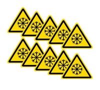 10 letreros de seguridad de vinilo autoadhesivo con precaución y cuidado con la nieve y el hielo (60 mm x 49 mm)