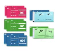 10 libros, números dobles, 1 - 100, números 3 colores, 5 x 10 cm, bloques numéricos sueltos, tómbola, números numerados, números de armario, bloc de números dobles, azul, verde, rosa