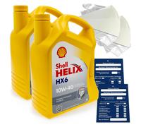10 Litro Original Shell Helix HX6 10W40 Aceite de Motor 550039794MB 229.3 Kit