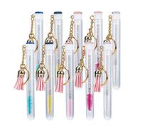 10 llavero de Tubo de Cepillo de Pestañas NICENEEDED, Juego de Tubos de Varitas de Rímel Vacío Desechable, Herramienta de Maquillaje de Cepillo de Pestañas de Cristal Reemplazable para Mujeres Y
