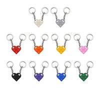 10 llaveros de bloques de construcción de amor, llaveros de plástico desmontables en forma de corazón 2 en 1, colgantes de pareja, adecuados para mochilas, colgantes de decoración de automóviles