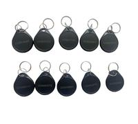 10 llaveros de gestión de acceso RFID de doble frecuencia compatibles con chips EM4100 de 125 Khz y 13,56 MHz M1classic 1k (negro)