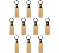 10 llaveros de madera en blanco, llavero de madera en blanco con correa de cuero para grabado láser, varias etiquetas de llaves, regalo de manualidades de madera
