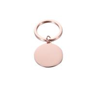 10 llaveros Redondos de Acero Inoxidable Pulido con Espejo for Hacer tú Mismo, Nombre personalizad para El Reconocimiento De Llaves(Rose Gold)