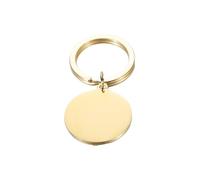10 llaveros Redondos de Acero Inoxidable Pulido con Espejo for Hacer tú Mismo, Nombre personalizad para Organizar Llaves(Gold)