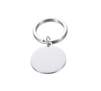 10 llaveros Redondos de Acero Inoxidable Pulido con Espejo for Hacer tú Mismo, Nombre personalizad para Organizar Llaves(Steel)