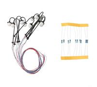 10 luces de calle LED modelo ferroviario con cabeza redonda, postes de lámpara de 4,5 cm, escala N 1:160, adecuado para diseño de calibre HO o N, 12 V-18 V CA/CC, incluye resistencias