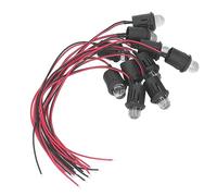 10 luces LED de diodo de 10 mm 12 V indicador de luz piloto con línea impermeable (blanco)