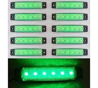10 luces LED laterales traseras de 12 V, color verde para camión, caravana, remolque
