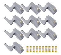 10 luces LED para debajo del gabinete con sensores integrados, ideales para encontrar artículos en la oscuridad (gris)