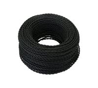 10 m, 2 x 0.75 mm, braided hemp textile cable for DIY pendant lamp, black best before date