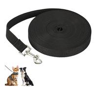 10 m Correa Larga Perro, Correa Perro Larga Negro Adiestramiento Correa de Fuerte Ajustable con Mosquetón Cuerda Resistente para Mascota Camping Paseo Entrenamiento