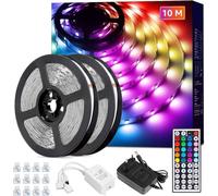 10 m Establecer la tira LED RGB IP20 - 2x5m 44 teclas + Fuente de alimentación
