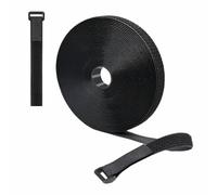 10 m x 20 mm, cinta de de alto rendimiento con hebilla, cierre de ajustable, se puede cortar y reutilizable para organizar cables, cables, mangueras