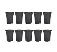 10 macetas redondas negras de altura alta y profundidad, perfectas para plantas de interior y exterior, semillas y verduras.
