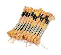 10 madejas de hilo de bordar de color oro claro de 0,5 mm, 6 cabos de poliéster, hilos de punto de cruz, pulseras de la amistad, hilos para manualidades, 8,75 yardas (8 m)/madeja