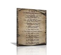 10 Mandamientos Arte de pared Vintage Diez Mandamientos Decoracin de la pared God Versos Biblia Citas inspiradoras Pintura de arte estampado de arte