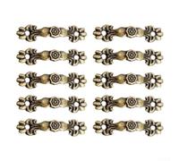 10 manijas de cajón de aleación de zinc de bronce antiguo, tiradores decorativos para armario, joyero, aparador, armario y caja de madera (4,3 x 1 cm)