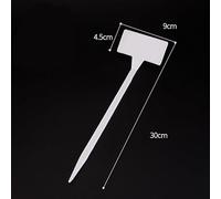 10 marcadores de plástico para plantas con ángulo hacia arriba para bandejas de guardería y uso en jardín, etiquetas de plantas para una fácil identificación de plantas (blanco)