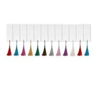 10 marcapáginas de papel blanco con borlas, marcador de página blanco sin terminar de 5.5 pulgadas para pintar y leer