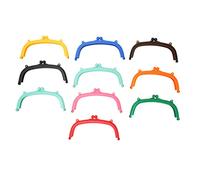 10 marcos de cierre de bolso con orejas dobles, bolsa de plástico con cierre de beso para manualidades, en forma de, fácil de instalar, cierres de beso para bolso, varios colores