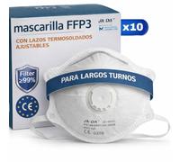 10 Mascarillas Homologadas de Certificación CE, Mascarilla FFP3 con Válvula de 5 Capas, Máscara Contra de Polvo y Partículas, Mascarilla de Protección Personal con Filtros de Calidad BFE≥99, 10 Piezas