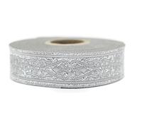 10 metros 22 mm plata metálica cinta jacquard tejida con patrón corazón celta rollos galón cinta tejido bordado artesanía ropa mercería ocio creativo decoración costura medieval 22068
