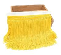 10 metros de 15 cm de seda, flecos, borla, flecos, cinta decorativa, accesorio de costura para manualidades, ropa, disfraces, costura, decoración, amarillo