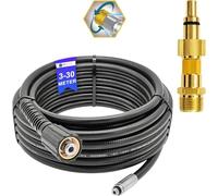 10 metros de manguera para limpieza de tuberías de alta presión, M22 x 1,5, compatible con Kärcher Kränzle Nilfisk, etc. (boquilla giratoria, para Lavor Parkside)