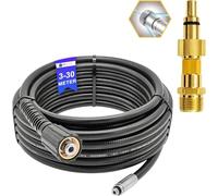 10 metros de manguera para limpieza de tuberías de alta presión, M22 x 1,5, compatible con Kärcher Kränzle N, etc. (boquilla rígida, para Lavor Parkside)