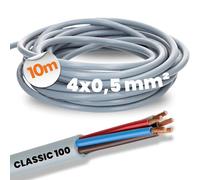 10 metros Lapp 00101234 Ölflex Classic 100 - Cable de control (4 x 0,5 mm², sin conductor de protección verde y amarillo), cable de 4 hilos, PVC codificado por color, 4 conductores, 4 conductores, PVC