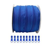 10 Metros/Rollo de Cremallera Continua de Nylon + 10 Cursores Deslizadores Libres de Metal 3#, Cremallera para Coser Ropa, Cremallera de Costura, Cremallera por Metros, (3232, 3#)