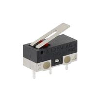 10 microinterruptores de 1 A, 125 V CA, interruptor de ratón de 3 pines, mango largo, brazo de palanca SPDT, 12 x 6 x 6 mm(Handle 11.5mm)
