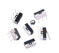 10 microinterruptores de límite pequeños for coche con rueda de desplazamiento, microinterruptor de mango curvo y arco, interruptor de ratón.(YELLOW 24VAC/DC)