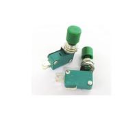 10 microinterruptores de reinicio, botón de encendido, interruptor de presión, sombrero rojo, sombrero verde, apertura de 12 mm, 4,8/6,3 mm de ancho(Green DS438 6.3mm)