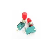 10 microinterruptores de reinicio, botón encendido, interruptor presión, sombrero rojo, verde, apertura 12 mm, 4,8/6,3 ancho(Red DS438 6.3mm)