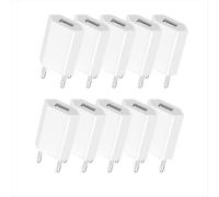 10 mini adaptadores de enchufe de pared USB de CA portátiles de 5 V y 1 A (UE)