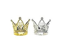 10 mini adornos de cristal para el cabello de princesa, para bodas, cumpleaños, fiestas, decoración de pasteles, dorados.