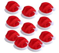 10 mini gorros de Papá Noel para copas de flauta de champán, decoración festiva, decoración de copas de champán, ideal para celebraciones festivas y fiestas, novedad navideña - de TRIXES