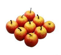 10 mini manzanas artificiales, frutas decorativas de plástico pintadas a mano de 3,5 cm, adornos de simulación realistas para exhibición en el hogar, festivales y centros de mesa de fiesta (rojo)