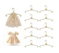 10 mini perchas de metal para casa de muñecas, accesorios de 1.5 pulgadas, perfectos para Barbie, organización de ropa de muñeca, exhibición y almacenamiento