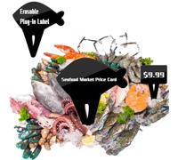 10 mini pizarras con forma de pez para comida, reutilizables, ideales para indicar mesas reservadas. Etiquetas para bufés, fáciles de escribir y borrar. Perfectas para catering y exhibición en bufés.