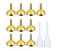 10 Minis Embudos de Metal con 2 Pipetas Pequeñas Para Botellas en Miniatura Aceites Esenciales Bálsamos Labiales Fabricación De Especias De Cocina Líquidos